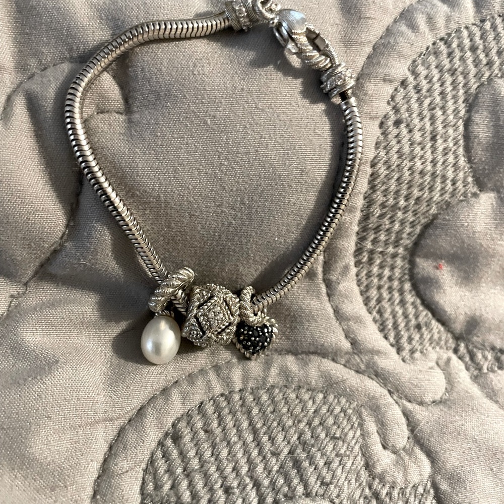 Judith ripka charm bracelet w 3 charms